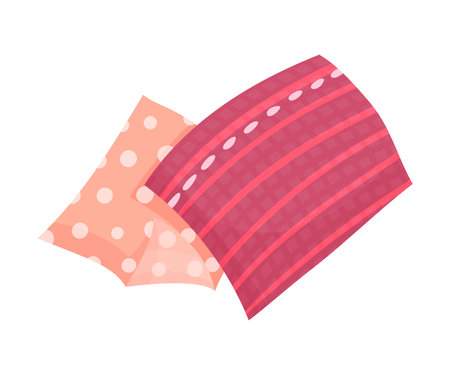 Cotton Patch and Cloth as Sewing Accessory Vector Illustrationのイラスト素材