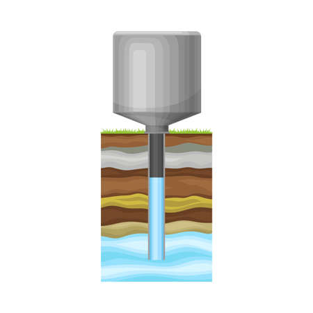 Metal Tank Extracting or Drawing Drinking Water Illustrationのイラスト素材