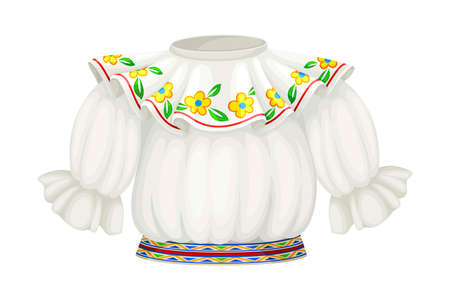 Ecuadorian Female Blouse with Ruffles as Traditional Fashion Vector Illustrationのイラスト素材