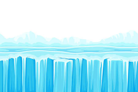 Game Platform with Uneven Terrain and Environment Vector Illustrationのイラスト素材