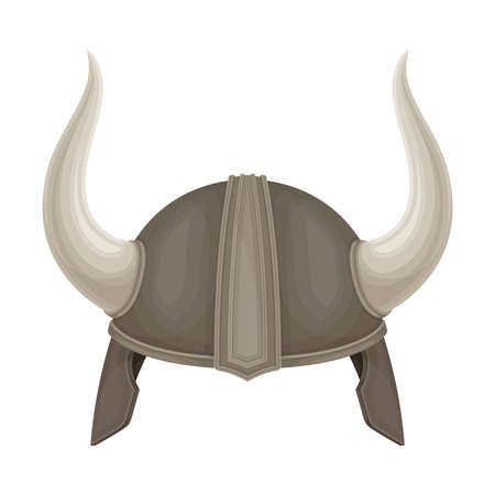Metal Viking Helmet with Horns as Norway Attribute Vector Illustrationのイラスト素材