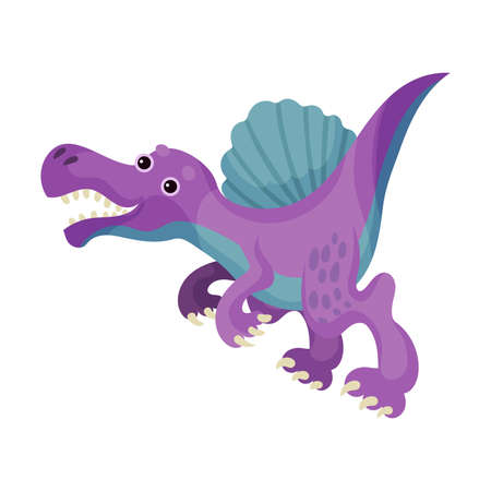 Cute Bipedal Dinosaur with Tail and Claws as Ancient Reptile Vector Illustrationのイラスト素材