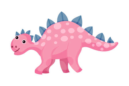Funny Dinosaur with Horns as Ancient Reptile Vector Illustrationのイラスト素材