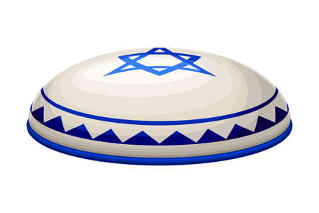 Jewish Kippah as Religious Headdress of Hebrew Vector Illustrationのイラスト素材
