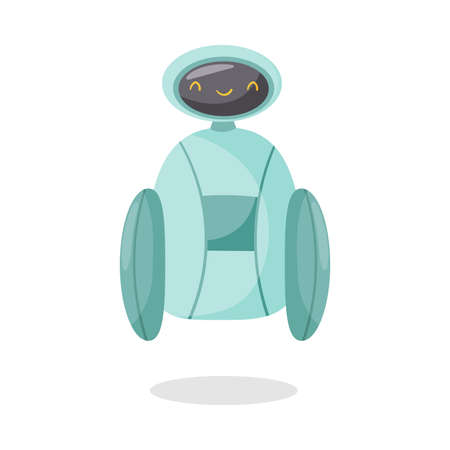 Blue Iron Humanoid or Robot with Head and Limbs as Artificial Intelligence Vector Illustrationのイラスト素材