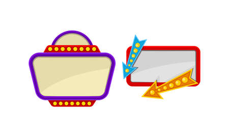 Classic American Signboards and Advertising Billboards Vector Setのイラスト素材