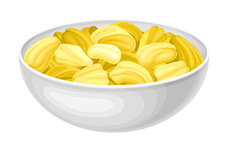Jackfruit Fruit Yellow Seeds Rested in Bowl Vector Illustrationのイラスト素材