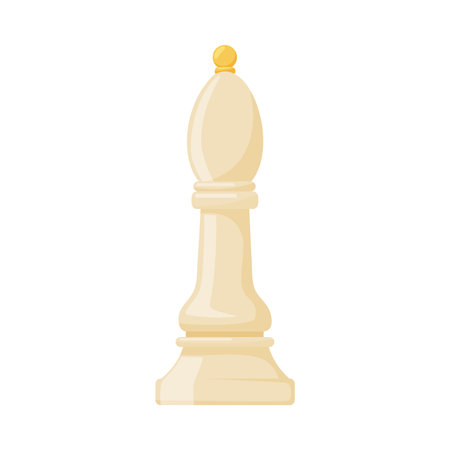 White Bishop as Chess Piece or Chessman Vector Illustrationのイラスト素材