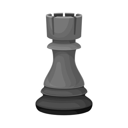 Black Rook as Chess Piece or Chessman Vector Illustrationのイラスト素材