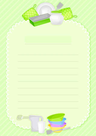 Vertical Recipe Card for Notes Making about Food Preparation Vector Template