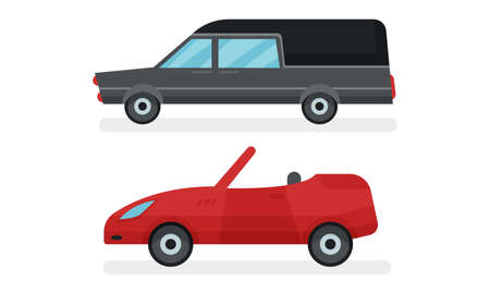 Cars or Automobile as Wheeled Motor Vehicle Used for Transportation Vector Setのイラスト素材