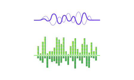 Acoustic Waves as Audible Sound with Compression and Decompression Vector Setのイラスト素材