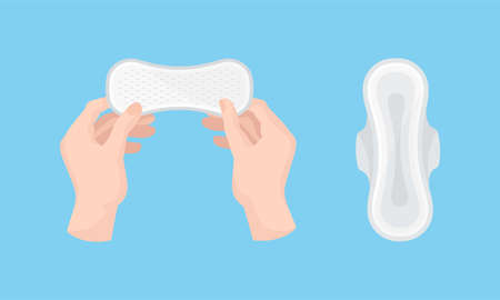 Menstruation or Period with Female Sanitary Pads Vector Setのイラスト素材