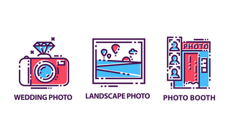 Photography Service and Studio Graphic Icons Vector Set