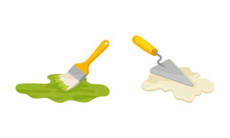 Working Tool and Equipment for Repair and Construction in the House Vector Setのイラスト素材