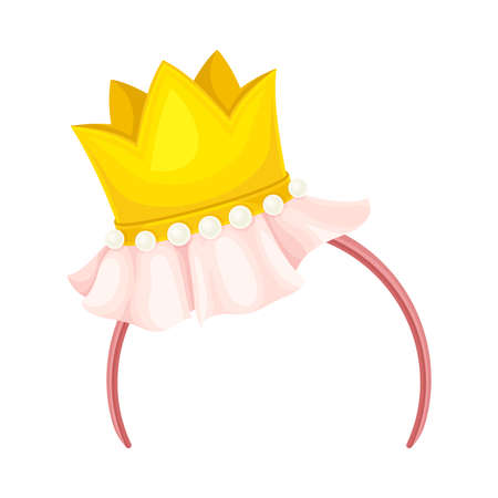 Hairband with Crown as Party Birthday Photo Booth Prop Vector Illustrationのイラスト素材