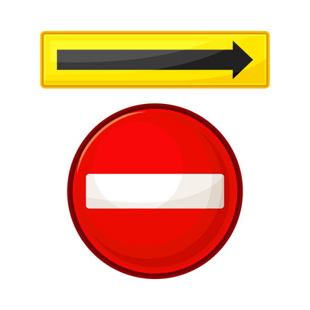 Warning Sign as Safety Equipment for Construction and Industrial Site Vector Illustrationのイラスト素材