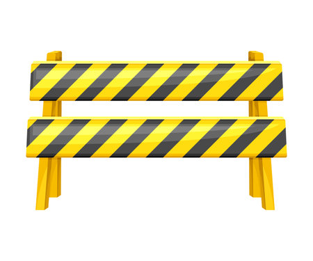 Road Barrier or Barricade as Safety Equipment for Construction and Industrial Work Vector Illustrationのイラスト素材