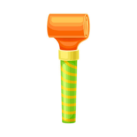 Orange Party Whistle as Birthday Toy and Accessory for Blowing and Making Sound Vector Illustrationのイラスト素材
