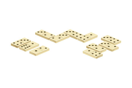 Domino family board game flat vector illustration on white backgroundのイラスト素材