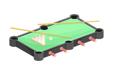 Billiard board game flat vector illustration on white backgroundのイラスト素材