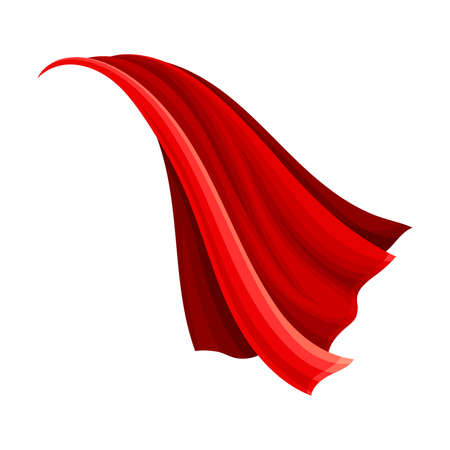 Red Cloak or Cape as Loose Silk Garment Worn Over Clothing Vector Illustrationのイラスト素材