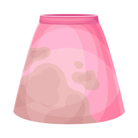Dirty Pink Skirt with Stain and Spots as Used Clothes for Laundry Vector Illustrationのイラスト素材