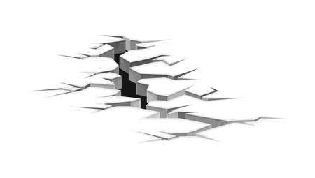 Surface crack. Black faults on ground, disaster or drought crevices vector illustrationのイラスト素材