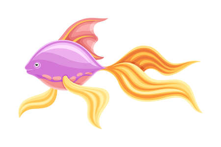 Marine tropical fish. Beautiful colorful exotic fish vector illustrationのイラスト素材
