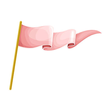 Blank fabric flag, advertising banner vector illustration on white backgroundのイラスト素材