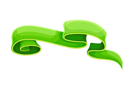 Retro green blank ribbon banner vector illustration on white backgroundのイラスト素材