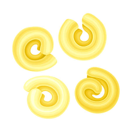 Creste de Gallo dry pasta. Italian restaurant menu design vector illustrationのイラスト素材