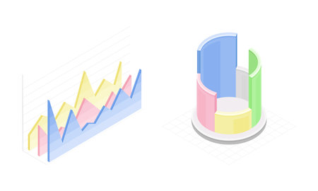Business graphs and diagram. Financial and marketing data for report, presentation, financial...