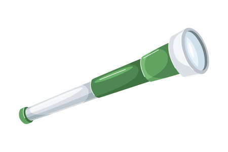 Spyglass optical instrument for viewing distant objects vector illustrationのイラスト素材