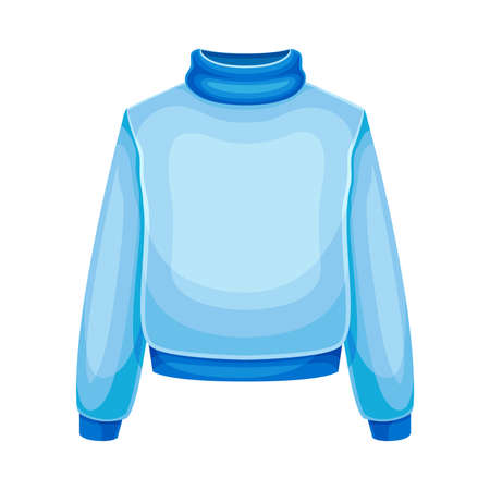 Winter Clothes with Blue Sweater or Pullover as Warm Outerwear and Protection Against Cold Weather Vector Illustrationのイラスト素材