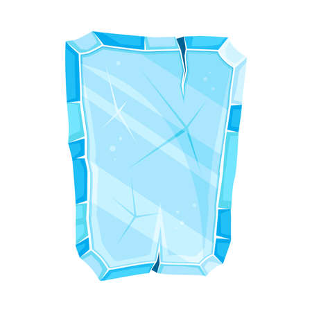 Blue Ice Rectangular Board as Shaped Element for Game and Web Design Vector Illustrationのイラスト素材