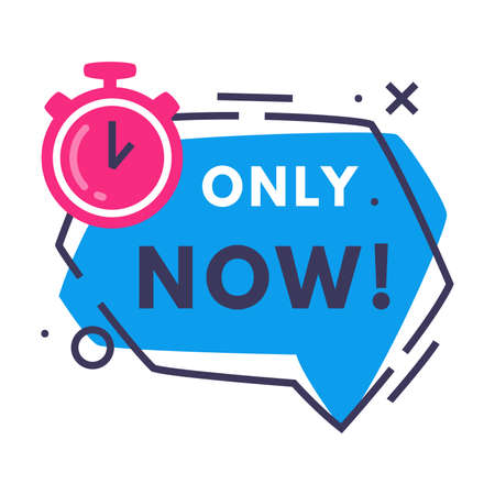 Only Now Hot Sale Countdown Badge with Timer as Promo Sticker Vector Illustrationのイラスト素材