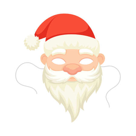 Carnival Santa Claus Mask with Strings as Head Accessory for Festive Party Celebration Vector Illustrationのイラスト素材