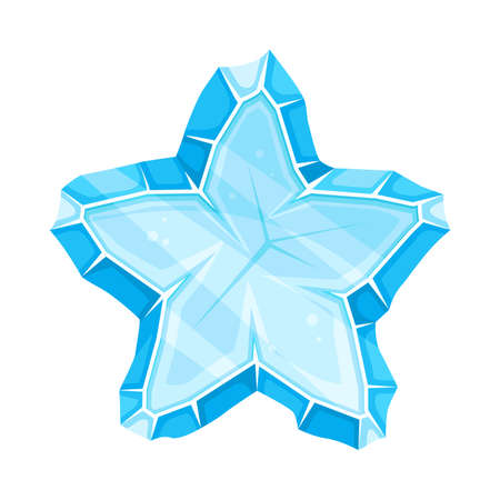 Blue Star Ice Shaped Element for Game and Web Design Vector Illustrationのイラスト素材