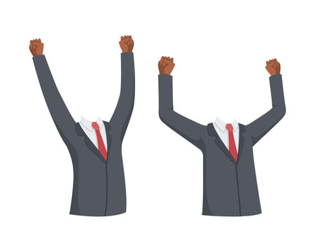 Office Man Upper Body with Arms as Constructor and Creation Vector Setのイラスト素材