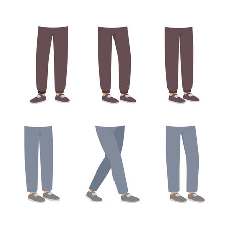 Man character constructor. Legs, lower body part for boy creation cartoon vector illustrationのイラスト素材