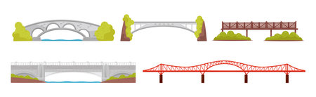 Different Bridge as Structure for Spanning Physical Obstacle Vector Setのイラスト素材