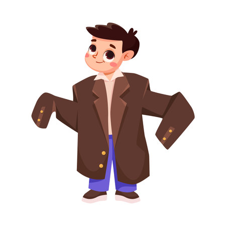 Stylish Boy Character Wear Fashion Apparel and Clothes Vector Illustrationのイラスト素材