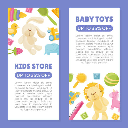 Baby Toy Store and Shop Banner Design Vector Templateのイラスト素材
