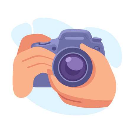 Hands Holding a Camera, Perfect for Capturing Creative Photography in Vibrant Moments