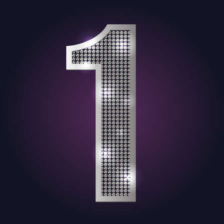 Number 1 blink blink vector on dark backgroundのイラスト素材