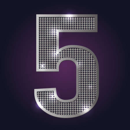 Number 5 blink blink vector on dark backgroundのイラスト素材