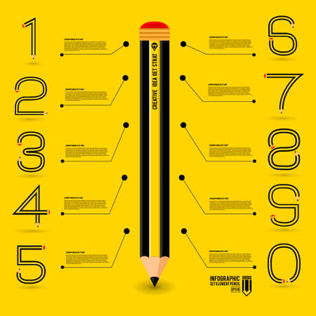 Infographics concept by number shape pencil idea about a time

のイラスト素材
