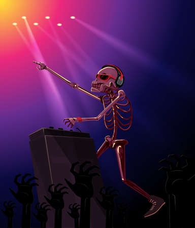 Skull Ghost  in the House and mixing up some Halloween horror night party のイラスト素材