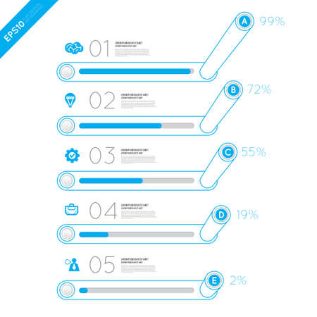 Modern business steps to success charts and graphs options banner  Vector illustration modern design templateのイラスト素材